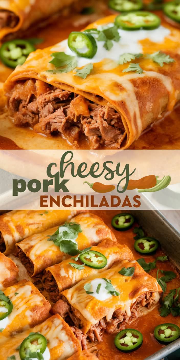 Cheesy Pork Enchiladas