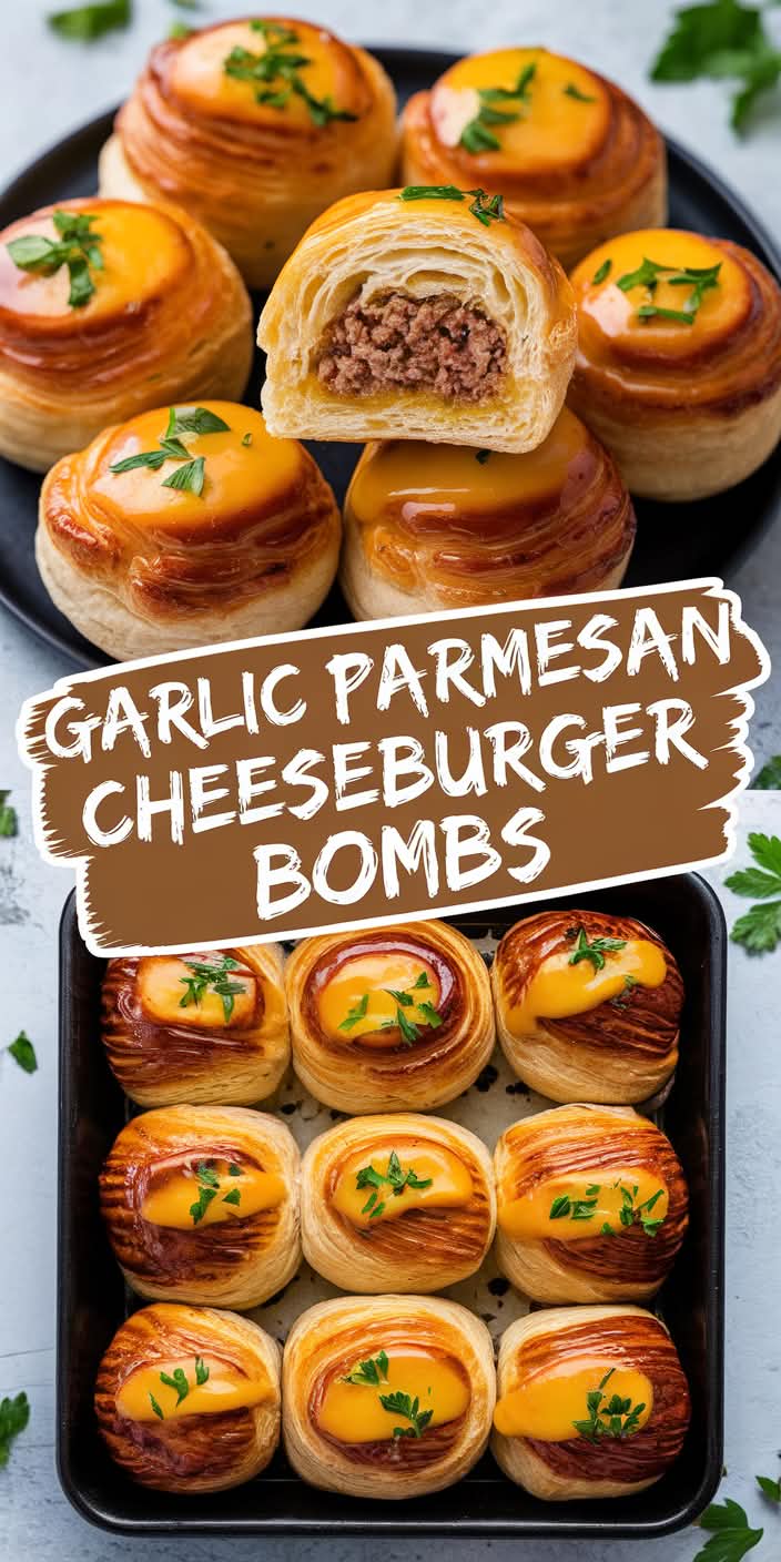 Garlic Parmesan Cheeseburger Bombs