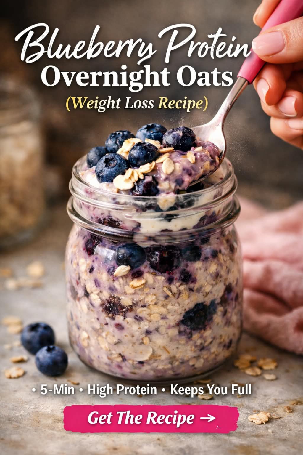 blueberry protein overnight oats