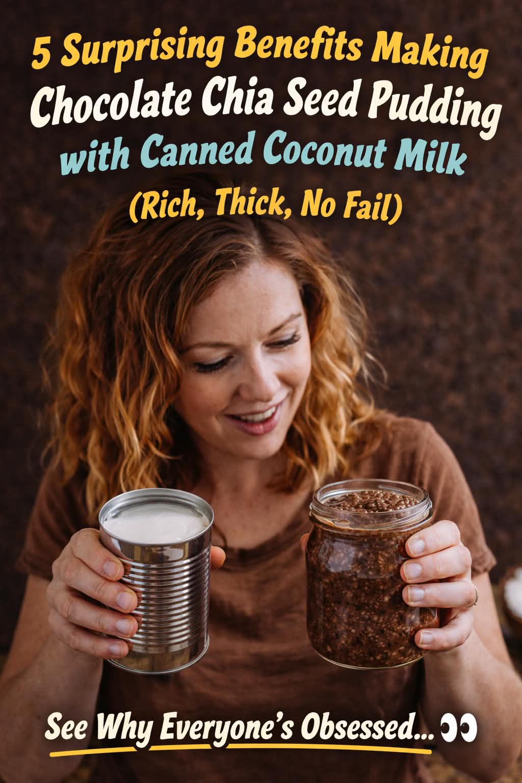 Chocolate chia pudding with canned coconut milk
