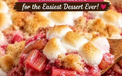 Rhubarb Dump Cake with Marshmallows