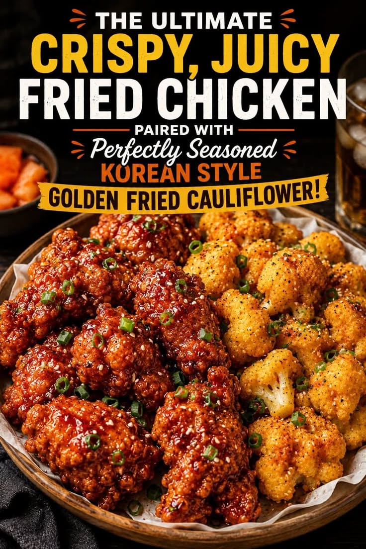 korean fried chicken and cauliflower