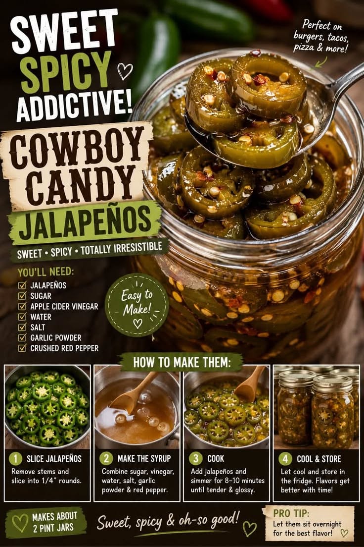Sweet and Spicy Cowboy Candy Jalapeños